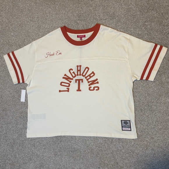 Mitchell & Ness University of Texas Longhorns Cropped Yoke Tee XL - Picture 1 of 5